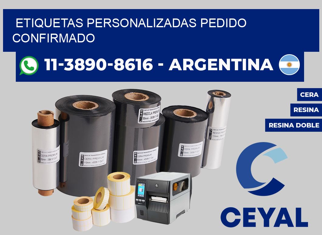 etiquetas personalizadas Pedido confirmado