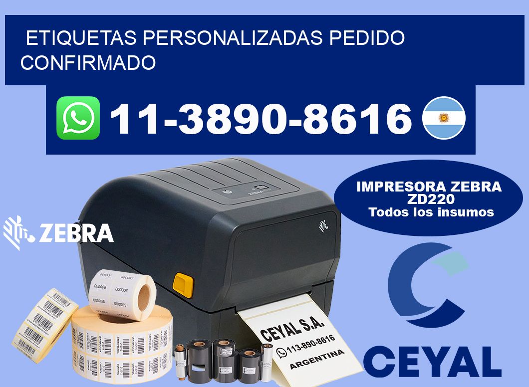 etiquetas personalizadas Pedido confirmado