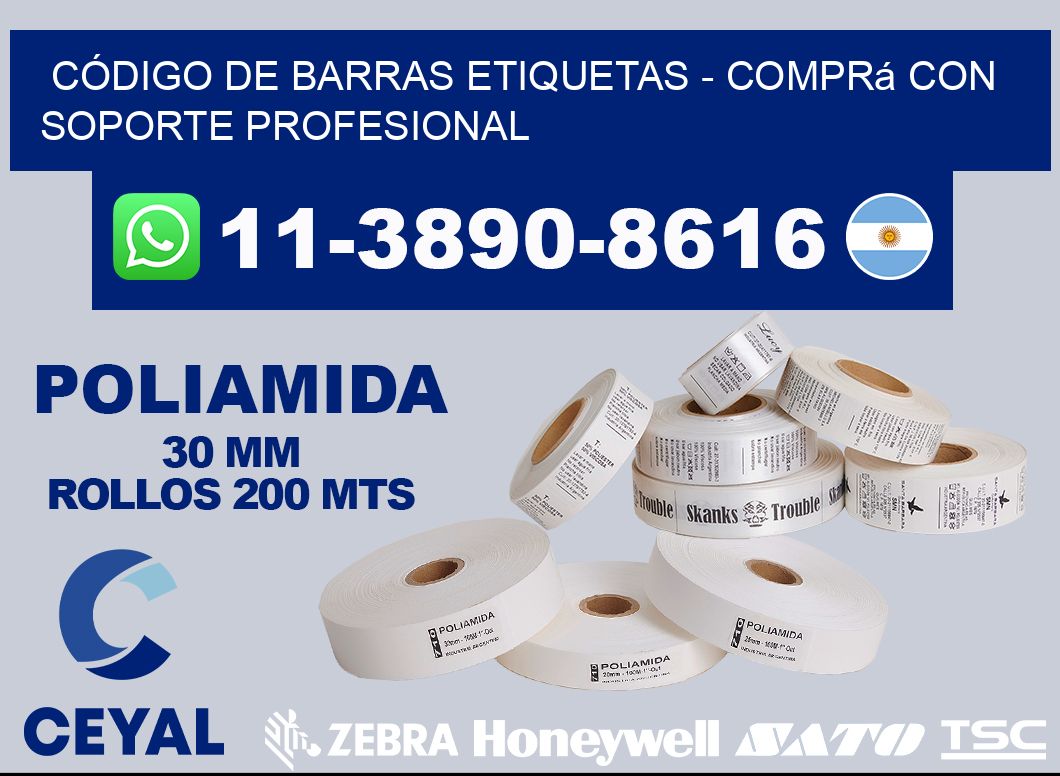 CÓDIGO DE BARRAS ETIQUETAS - Comprá con soporte profesional