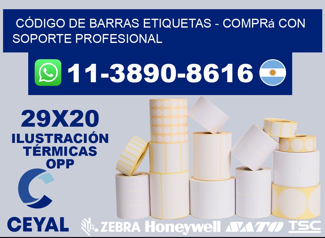 CÓDIGO DE BARRAS ETIQUETAS - Comprá con soporte profesional