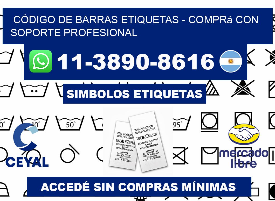 CÓDIGO DE BARRAS ETIQUETAS - Comprá con soporte profesional