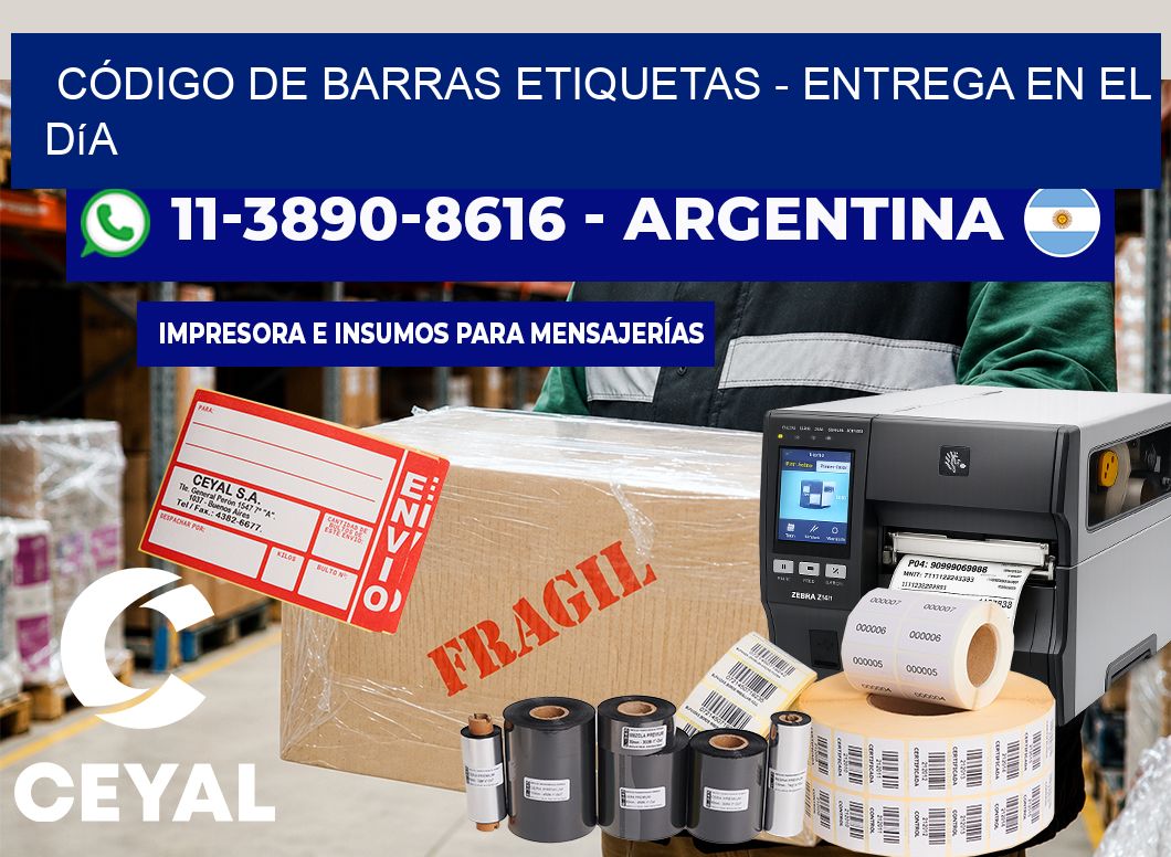 CÓDIGO DE BARRAS ETIQUETAS - Entrega en el día