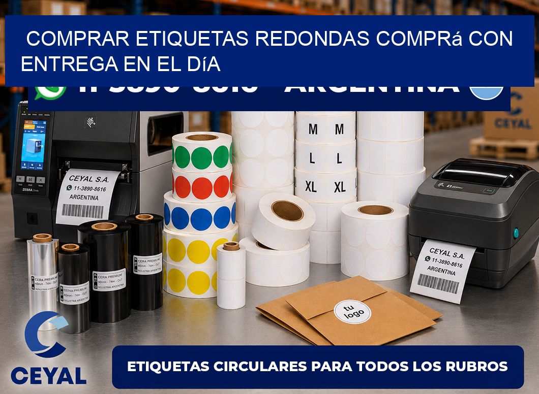 COMPRAR ETIQUETAS REDONDAS Comprá con entrega en el día