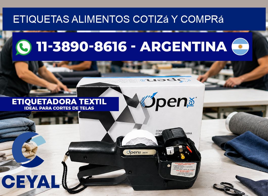 ETIQUETAS ALIMENTOS Cotizá y comprá