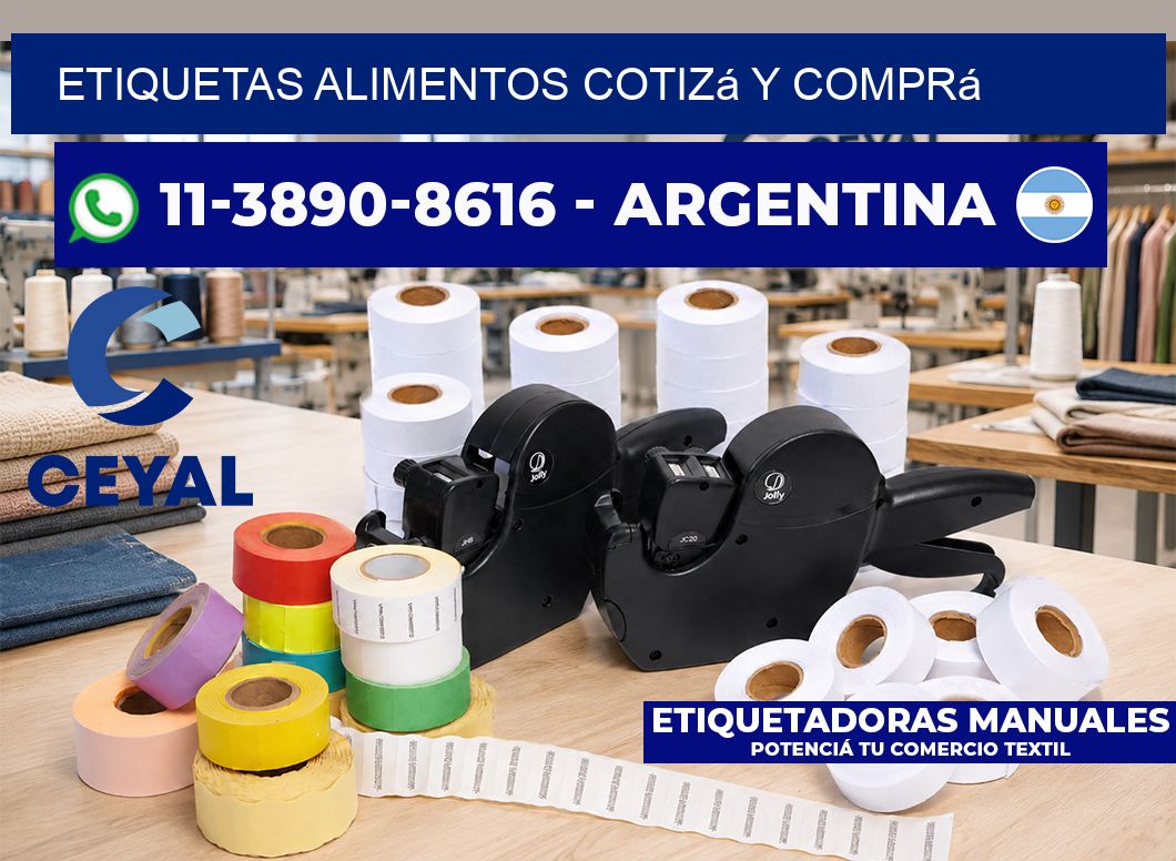ETIQUETAS ALIMENTOS Cotizá y comprá