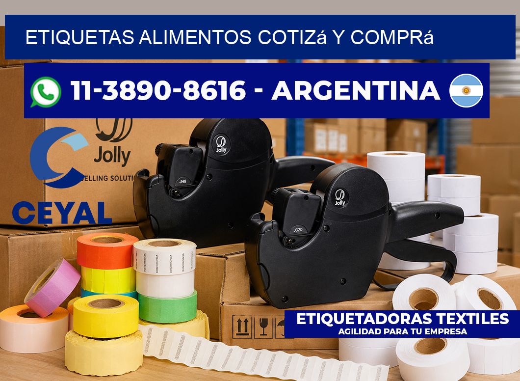 ETIQUETAS ALIMENTOS Cotizá y comprá