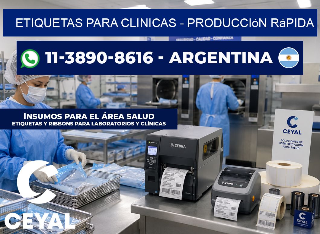 ETIQUETAS PARA CLINICAS - Producción rápida