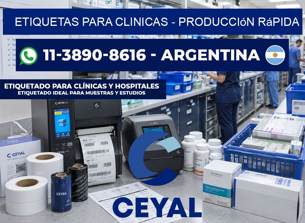 ETIQUETAS PARA CLINICAS - Producción rápida