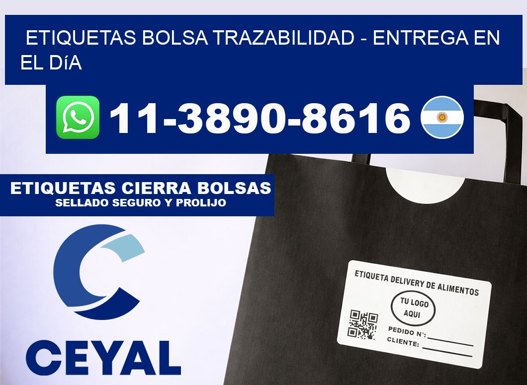 Etiquetas Bolsa trazabilidad - Entrega en el día