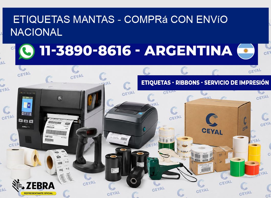 Etiquetas Mantas - Comprá con envío nacional