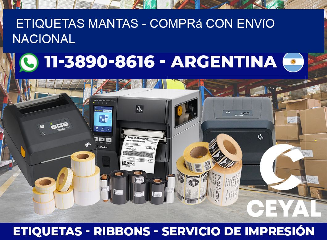 Etiquetas Mantas – Comprá con envío nacional