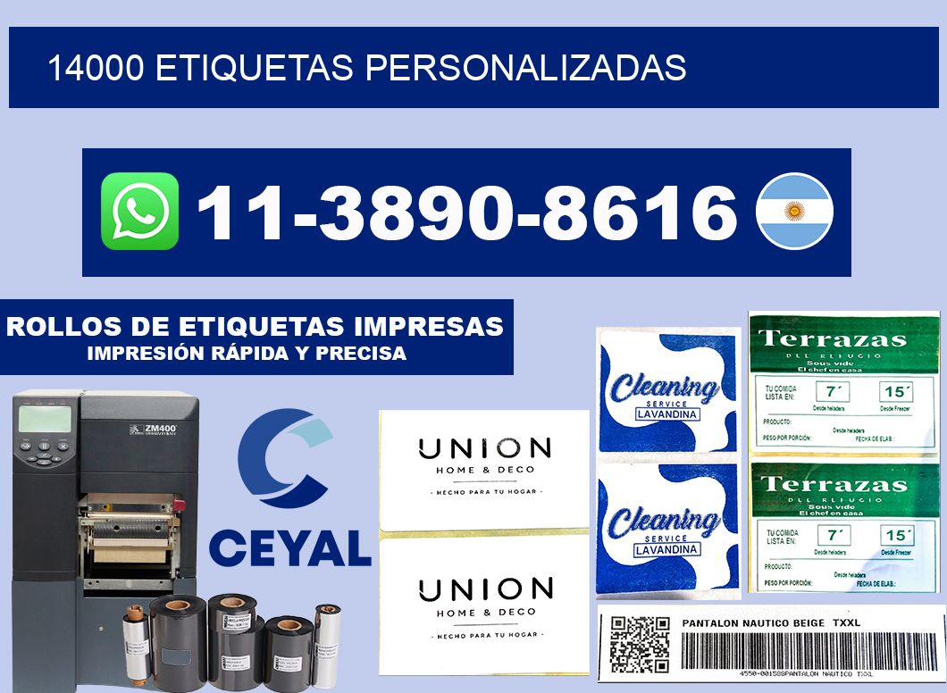 14000 ETIQUETAS PERSONALIZADAS