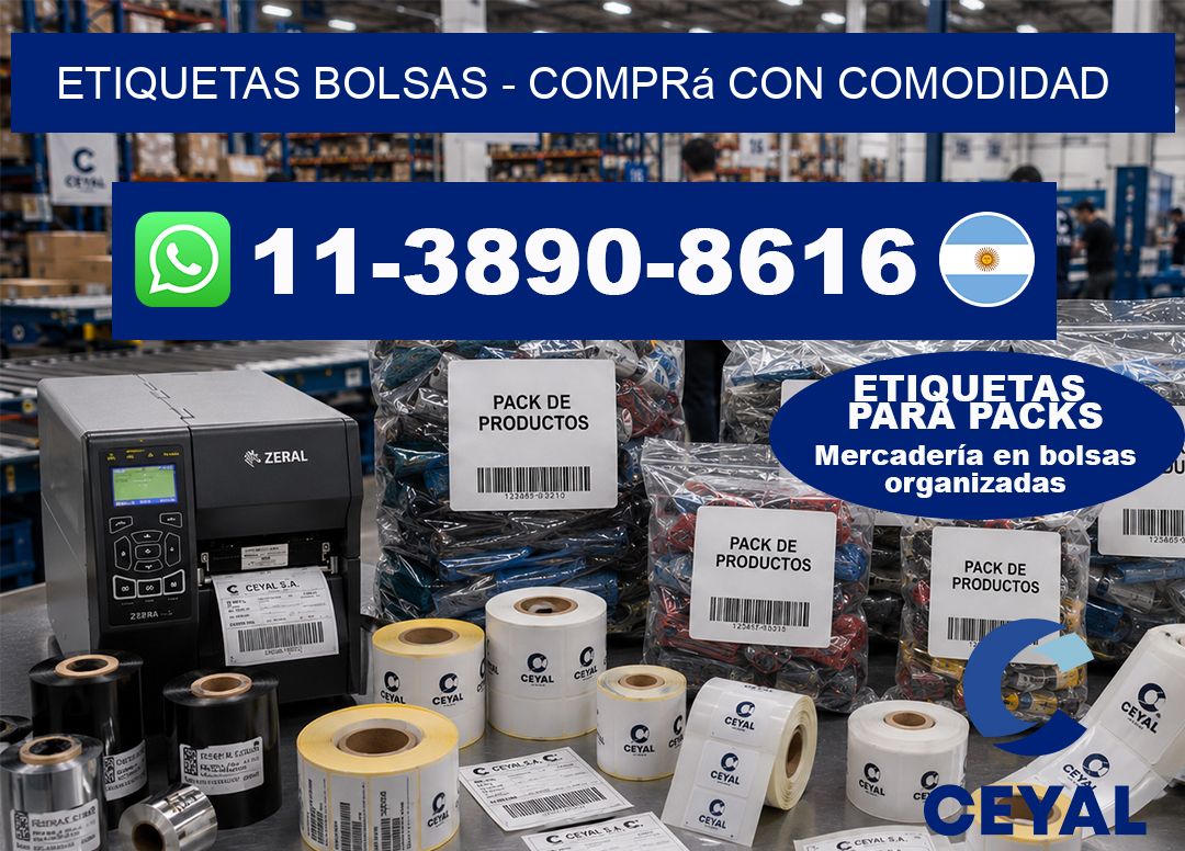 ETIQUETAS BOLSAS - Comprá con comodidad