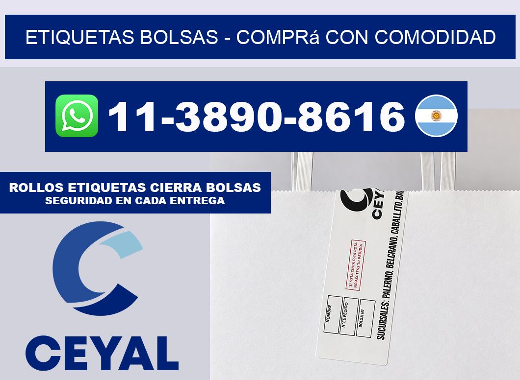 ETIQUETAS BOLSAS - Comprá con comodidad