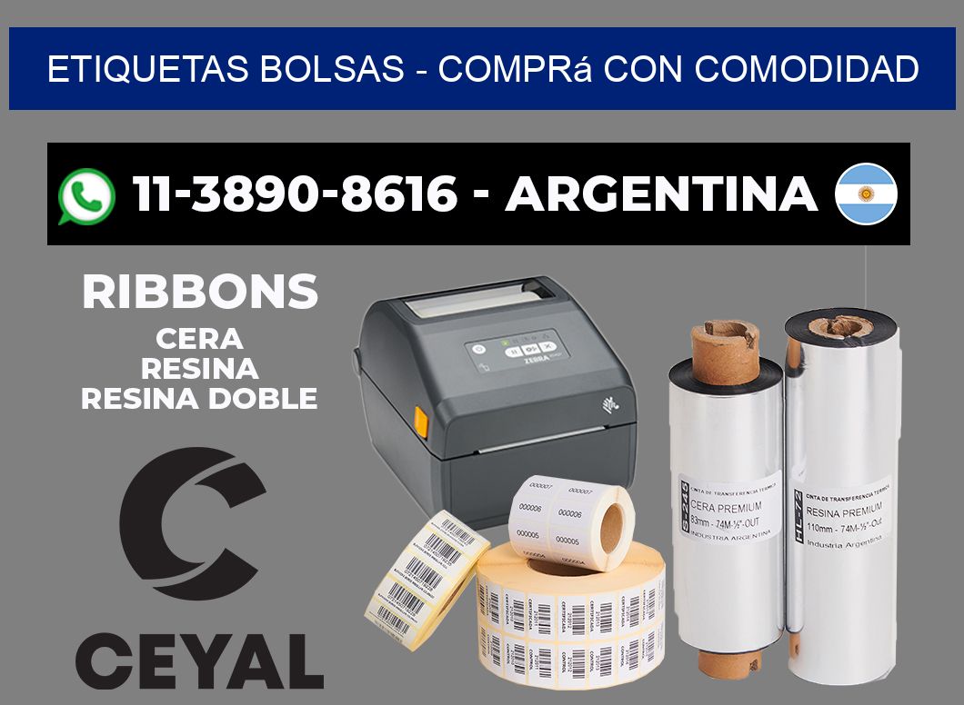 ETIQUETAS BOLSAS - Comprá con comodidad