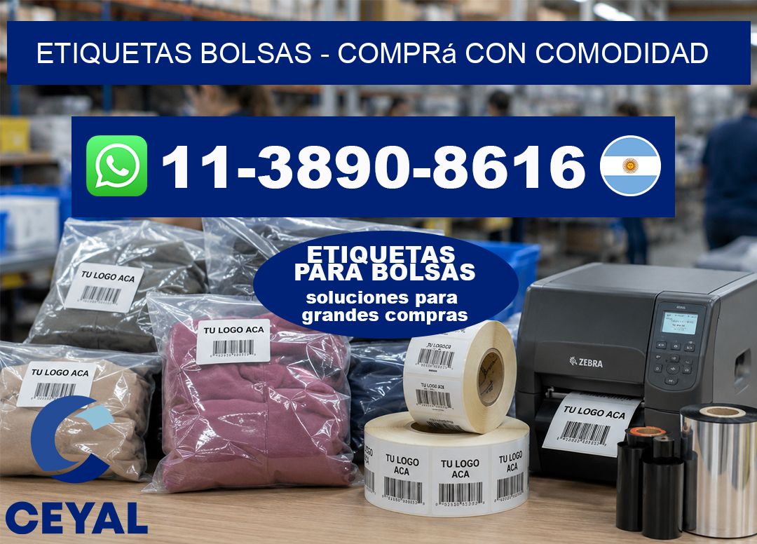 ETIQUETAS BOLSAS – Comprá con comodidad