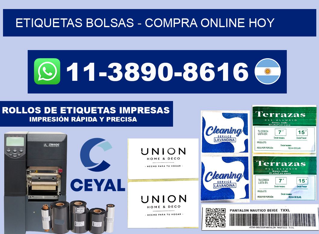 ETIQUETAS BOLSAS - Compra online hoy