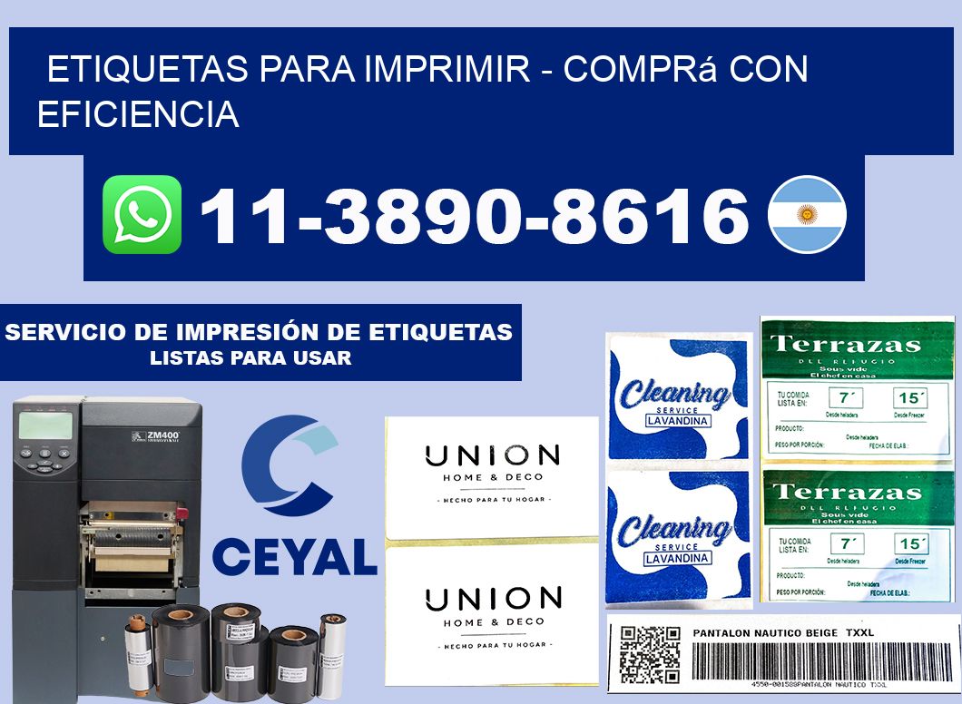 ETIQUETAS PARA IMPRIMIR - Comprá con eficiencia