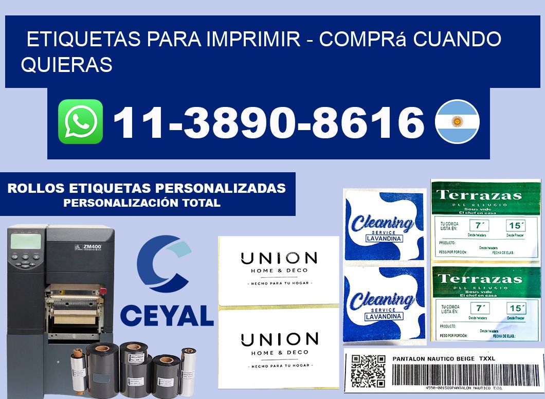 ETIQUETAS PARA IMPRIMIR - Comprá cuando quieras