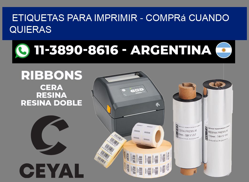 ETIQUETAS PARA IMPRIMIR - Comprá cuando quieras