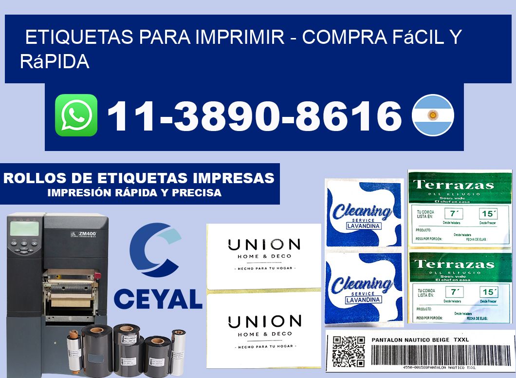 ETIQUETAS PARA IMPRIMIR - Compra fácil y rápida
