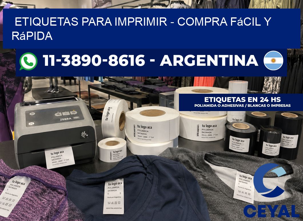 ETIQUETAS PARA IMPRIMIR – Compra fácil y rápida
