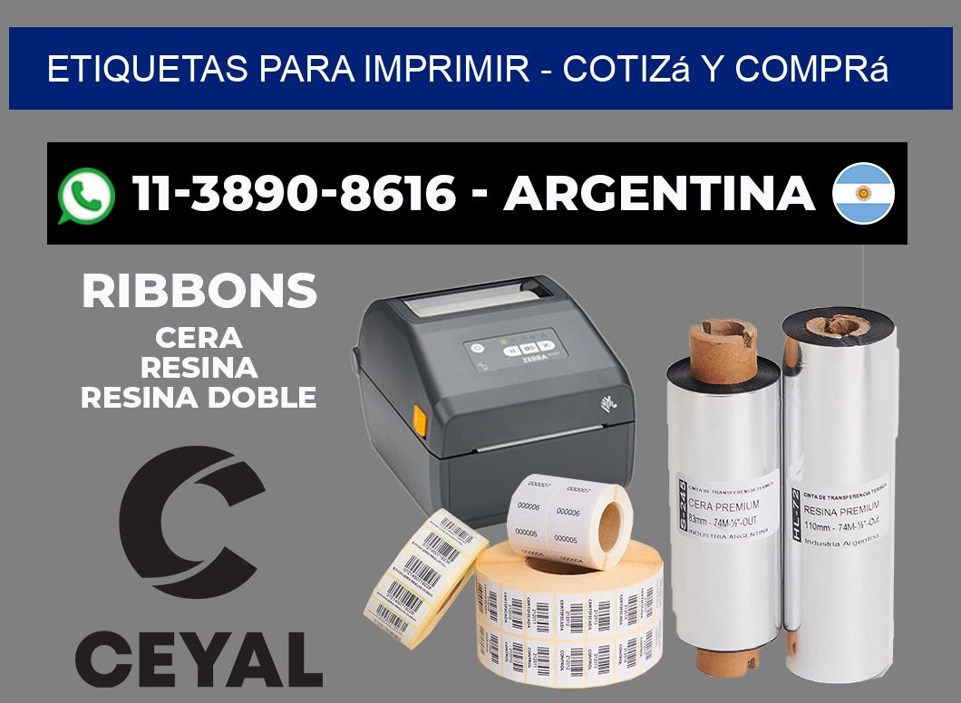 ETIQUETAS PARA IMPRIMIR - Cotizá y comprá