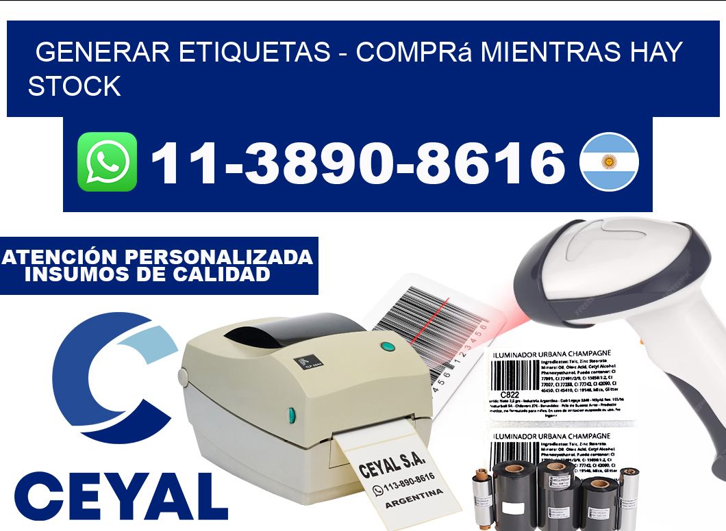 GENERAR ETIQUETAS - Comprá mientras hay stock