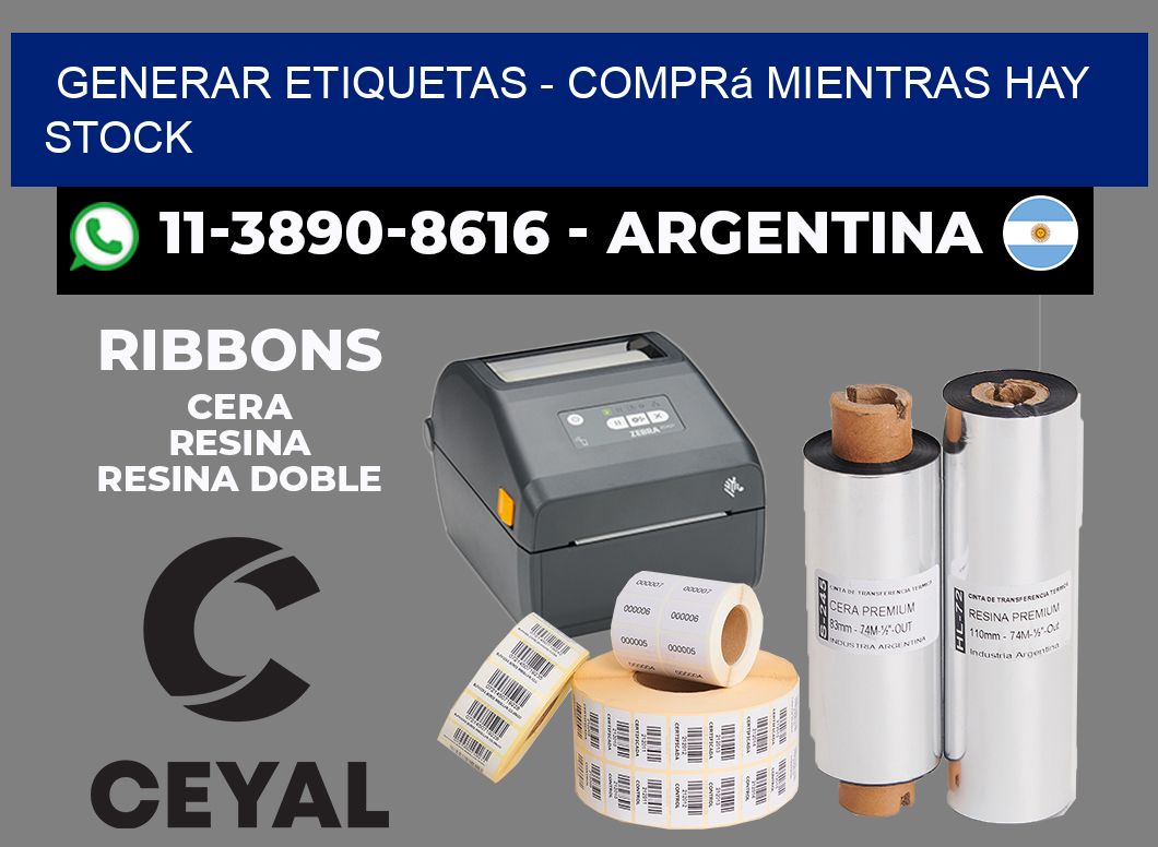 GENERAR ETIQUETAS - Comprá mientras hay stock