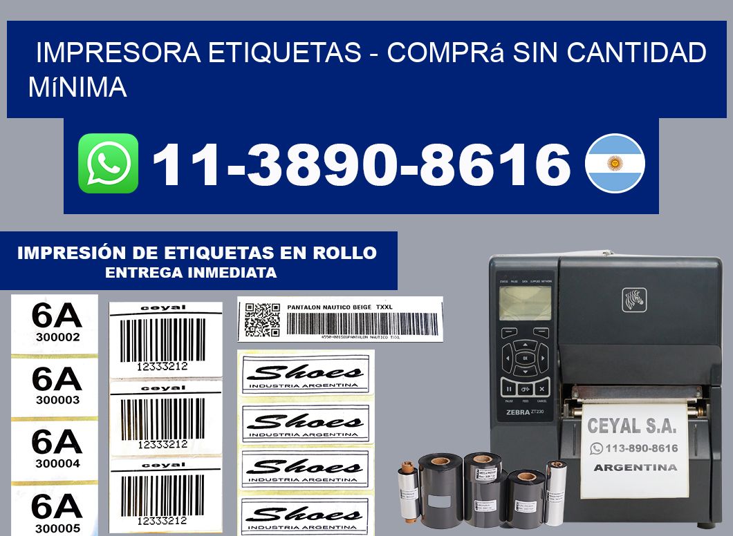 IMPRESORA ETIQUETAS - Comprá sin cantidad mínima