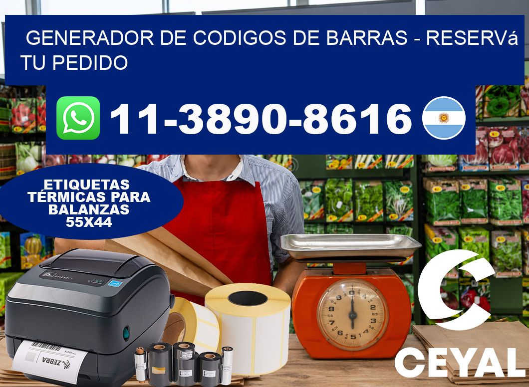 generador de codigos de barras - Reservá tu pedido