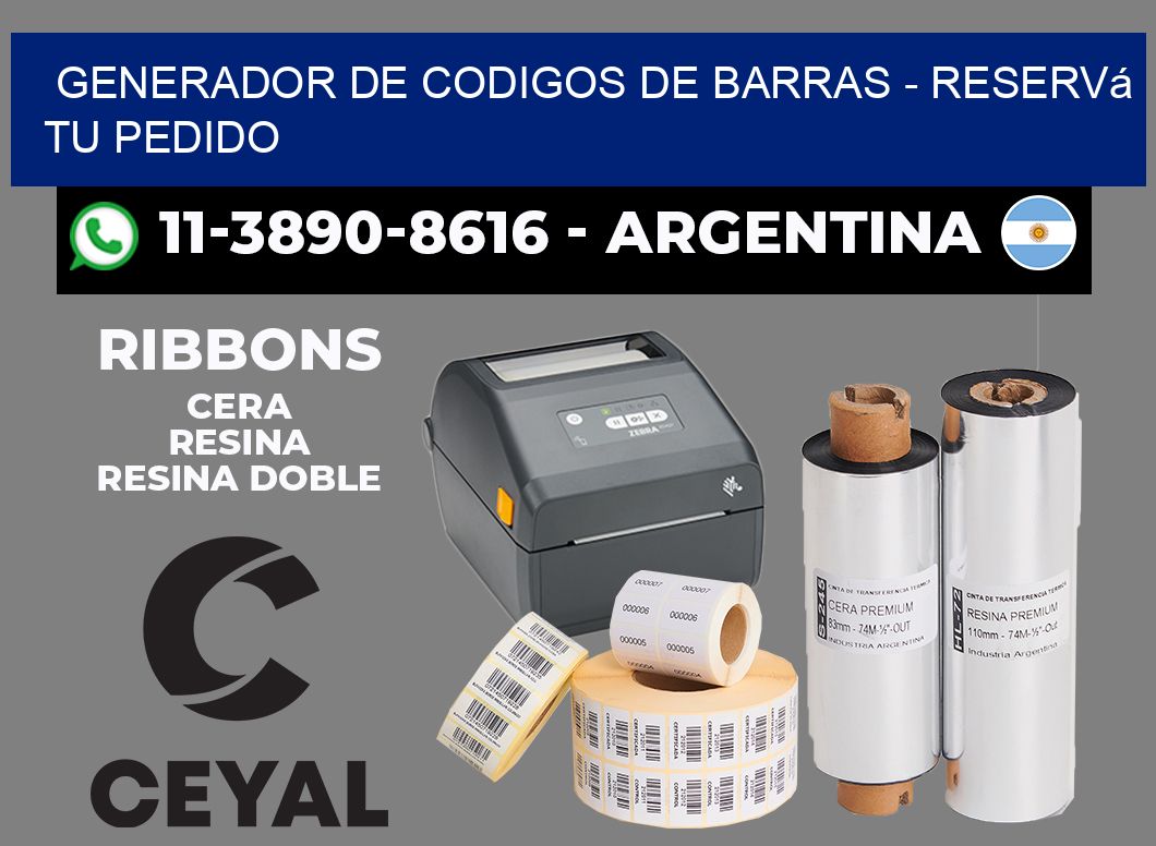 generador de codigos de barras - Reservá tu pedido