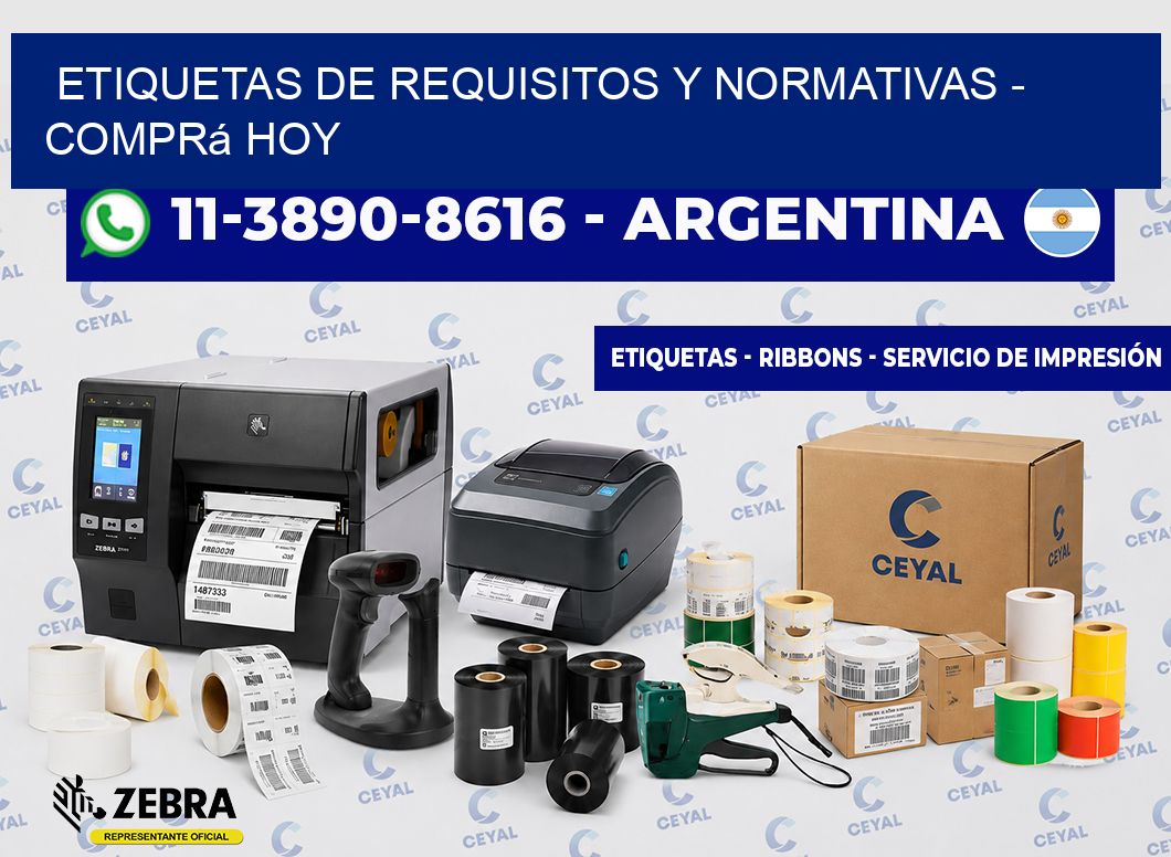 ETIQUETAS DE REQUISITOS Y NORMATIVAS - Comprá hoy