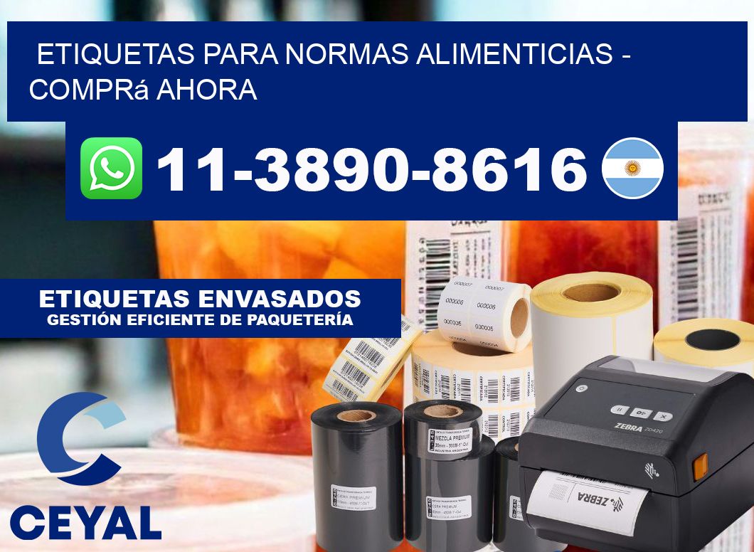 ETIQUETAS PARA NORMAS ALIMENTICIAS - Comprá ahora