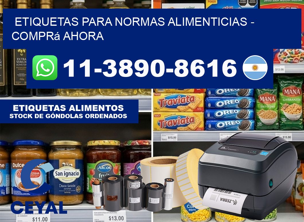 ETIQUETAS PARA NORMAS ALIMENTICIAS - Comprá ahora