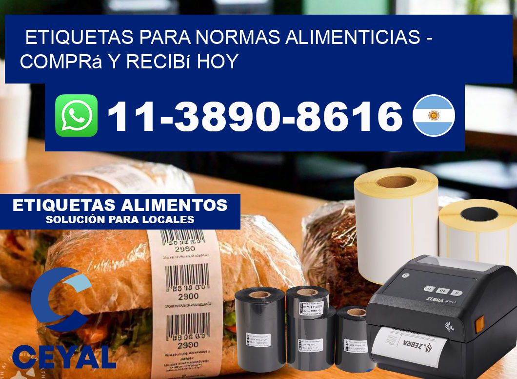 ETIQUETAS PARA NORMAS ALIMENTICIAS - Comprá y recibí hoy
