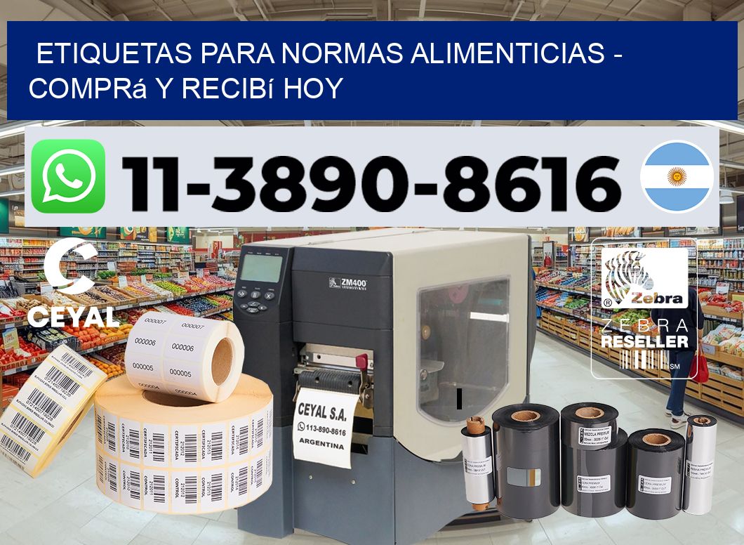 ETIQUETAS PARA NORMAS ALIMENTICIAS - Comprá y recibí hoy