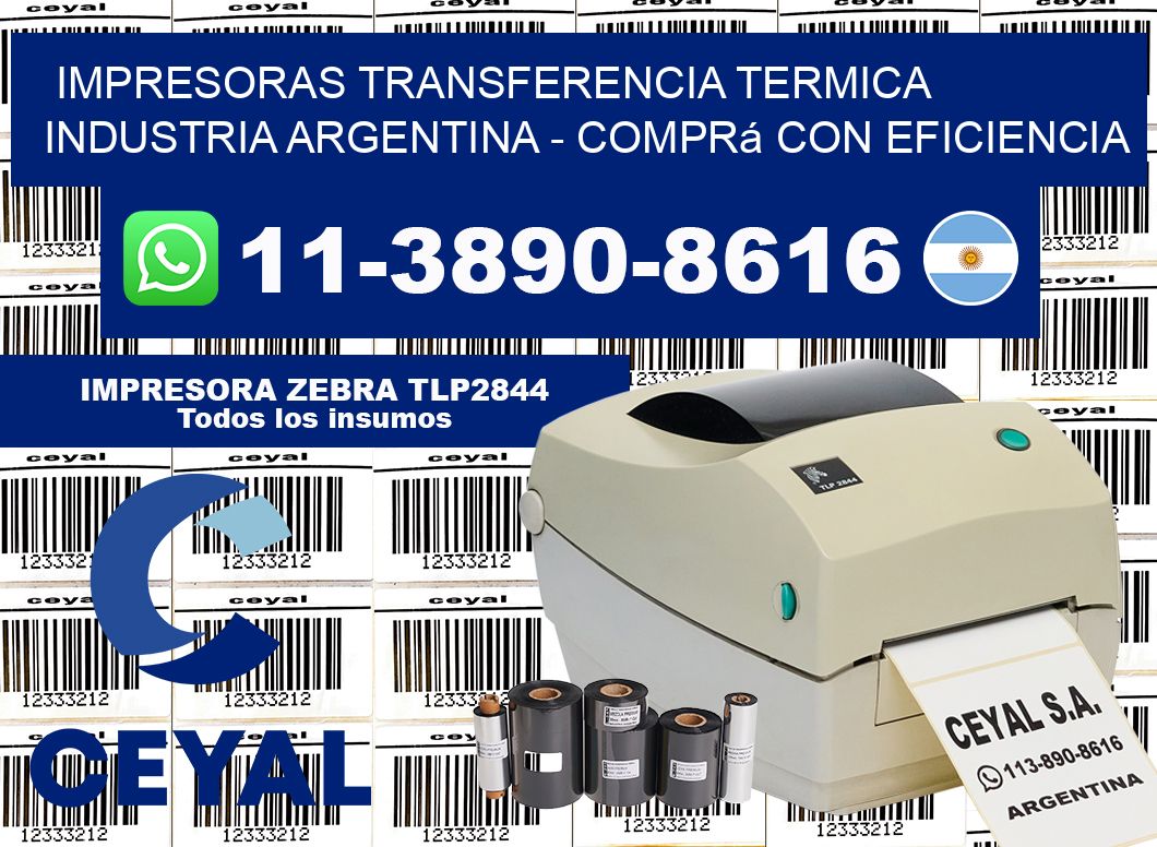 IMPRESORAS TRANSFERENCIA TERMICA INDUSTRIA ARGENTINA - Comprá con eficiencia