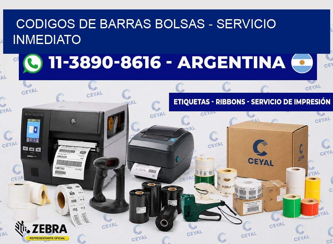 codigos de barras bolsas - Servicio inmediato