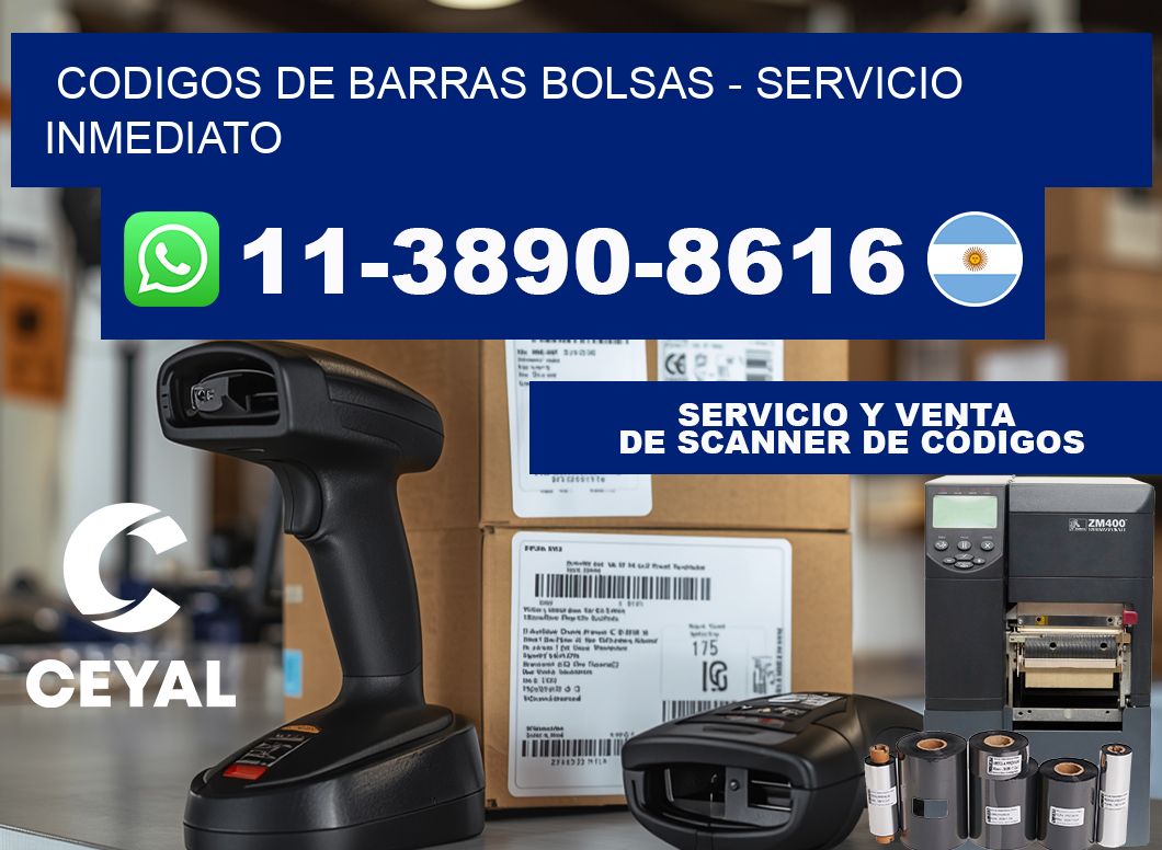codigos de barras bolsas - Servicio inmediato