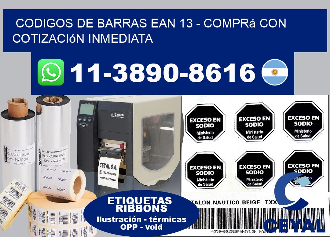 codigos de barras ean 13 - Comprá con cotización inmediata