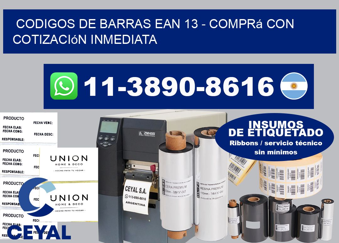 codigos de barras ean 13 - Comprá con cotización inmediata