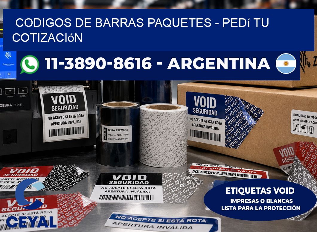 codigos de barras paquetes - Pedí tu cotización
