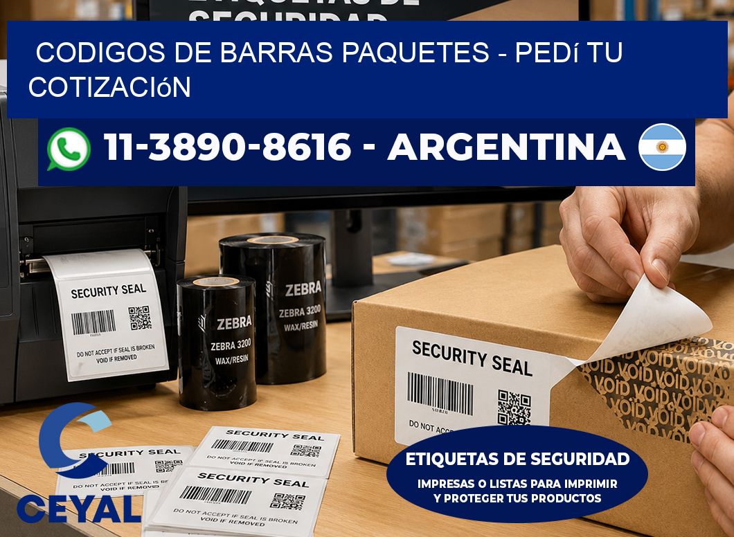 codigos de barras paquetes - Pedí tu cotización