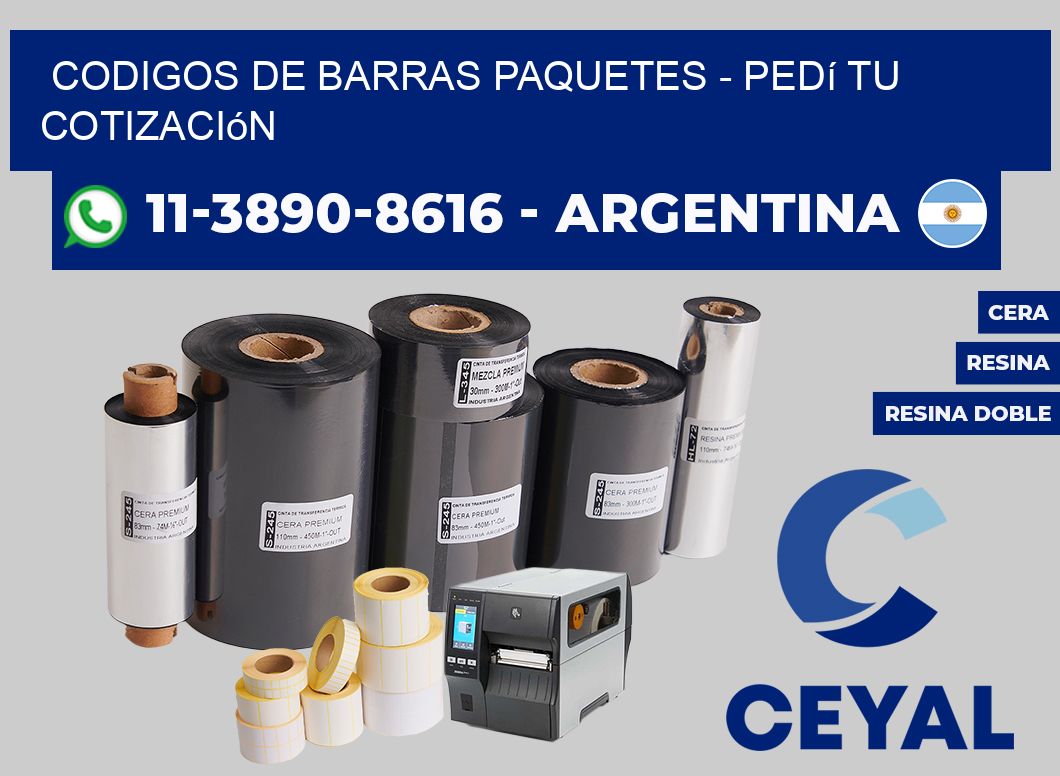codigos de barras paquetes - Pedí tu cotización