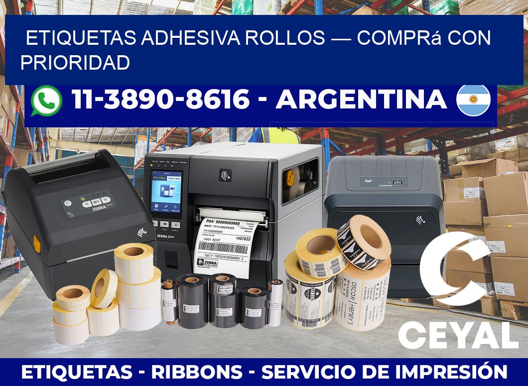 etiquetas adhesiva rollos — Comprá con prioridad