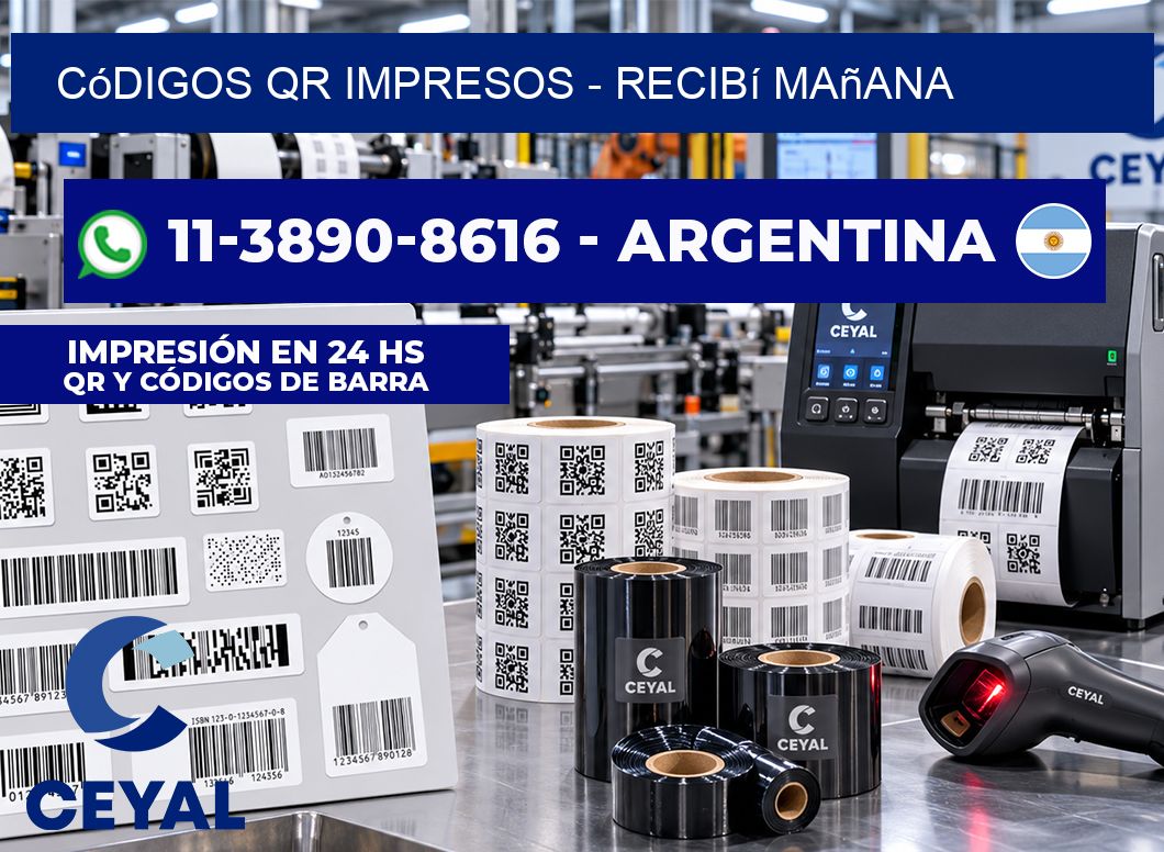 Códigos QR Impresos - recibí mañana